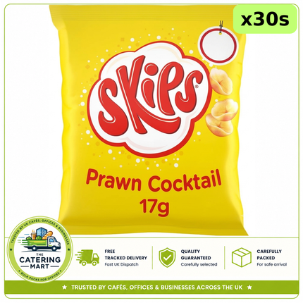 Skips Prawn Cocktail Crisps wholesale case containing 30 x 17g bags