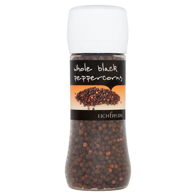 Lichfields Whole Black Peppercorns 200g wholesale catering pack