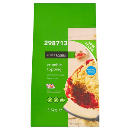 Chef's Larder Crumble Topping 3.5kg catering bag of crumble mix for fruit desserts and professional kitchens