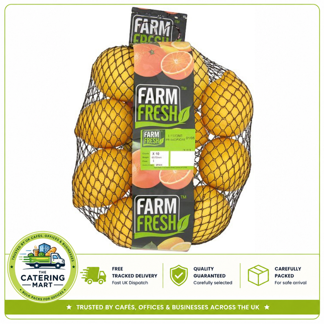 Farm Fresh Lemons 10s containing 10 fresh whole lemons for catering, drinks, cooking and food preparation