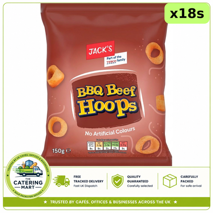 Jack's BBQ Beef Hoops Crisps 18 x 60g bulk wholesale case
