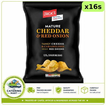 Jack's Mature Cheddar & Red Onion Crisps 16 x 120g bulk wholesale case