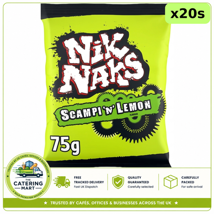Nik Naks Scampi 'N' Lemon Crisps 20 x 75g bulk wholesale case
