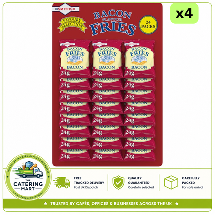 Smith's Fries Bacon Snacks wholesale pub card containing 96 x 24g individual packs