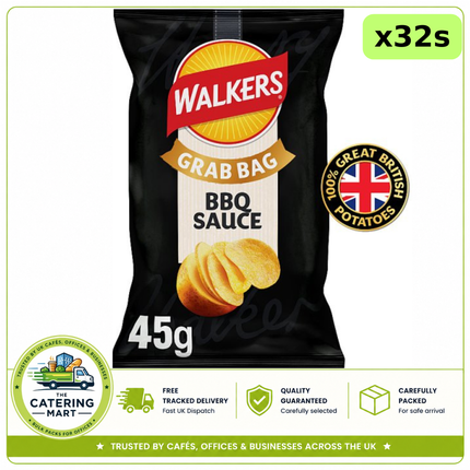 Walkers BBQ Sauce Grab Bag Crisps 32 x 45g bulk wholesale crisps