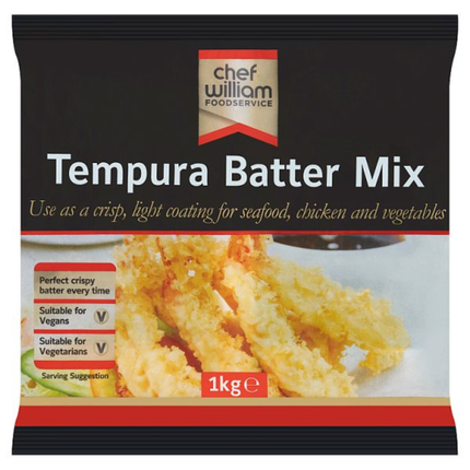 Chef William Foodservice Tempura Batter Mix 1kg wholesale catering pack for light and crispy tempura coating