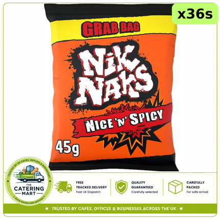 Nik Naks Nice 'N' Spicy Grab Bag Crisps 36 x 45g bulk wholesale snacks