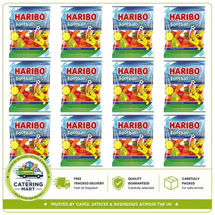 HARIBO Limited Edition Football Frenzy Sweets wholesale case containing 12 x 140g sharing bags