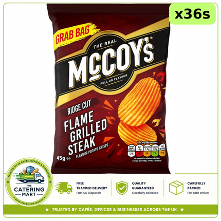 McCoy's Flame Grilled Steak Grab Bag Crisps 36 x 45g bulk wholesale case