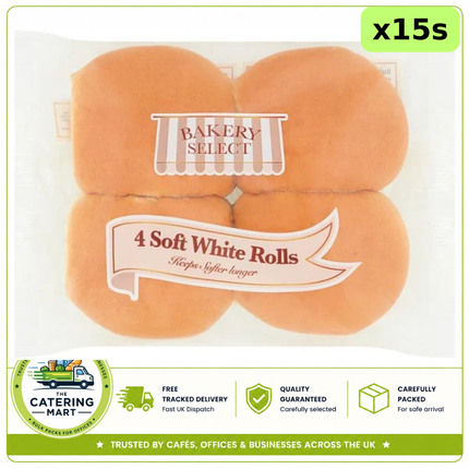 Bakery Select Soft White Rolls 15 x 4 rolls bulk wholesale case