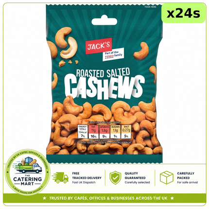 Jack's Roasted Salted Cashews 24 x 45g bulk wholesale case