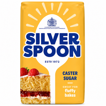 Silver Spoon Caster Sugar 2kg wholesale pack of fine white caster sugar for professional baking and catering