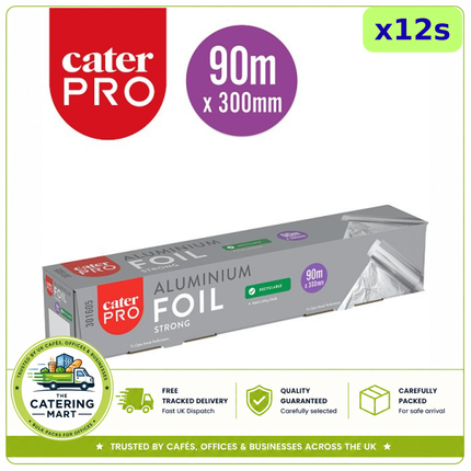 CaterPro Strong Aluminium Foil 300mm x 90m 12 rolls wholesale catering foil