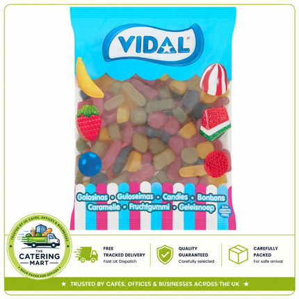 Vidal Wine Gums Candies 1kg wholesale pack of assorted soft chewy fruit-flavoured wine gum sweets