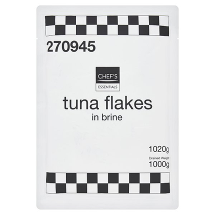 Chef's Essentials Tuna Flakes in Brine 1020g wholesale catering pack with approximately 1000g drained weight