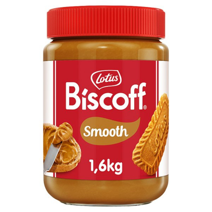 Biscoff Smooth Spread 1.6kg catering pack of smooth caramelised biscuit spread for cakes, cheesecakes, pancakes, waffles, desserts and professional baking