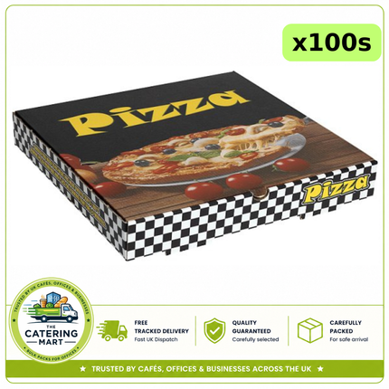 JR Foods 12 inch full colour pizza boxes 100 pack for takeaway and delivery