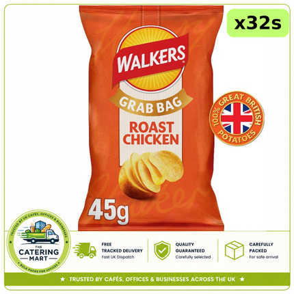 Walkers Roast Chicken Grab Bag Crisps 32 x 45g bulk wholesale case