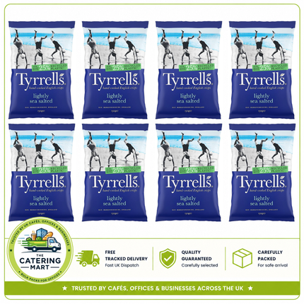 Tyrrells Lightly Sea Salted Sharing Crisps wholesale case containing 8 x 150g bags