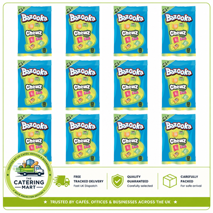 Bazooka Chewz Sour Chewy Candies 12 x 120g wholesale case of sour fruit-flavoured chewy sweets