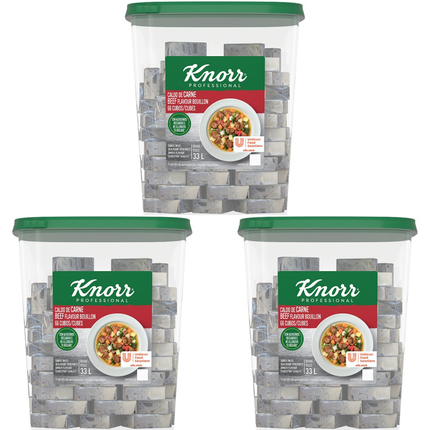 Knorr Professional Beef Flavour Bouillon Cubes wholesale case containing 3 x 660g packs, each with 66 x 10g cubes, for stocks, soups, sauces and gravies