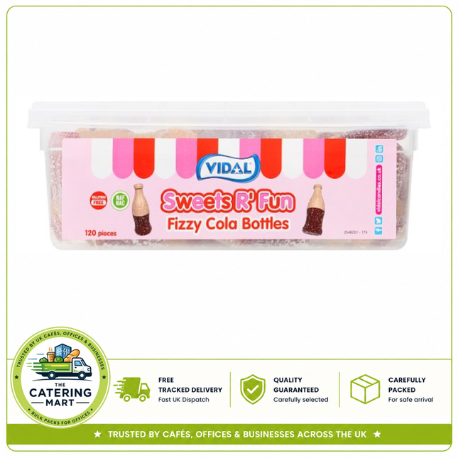 Vidal Sweets R' Fun Fizzy Cola Bottles 120 pieces 864g pack of soft chewy fizzy cola gummy sweets