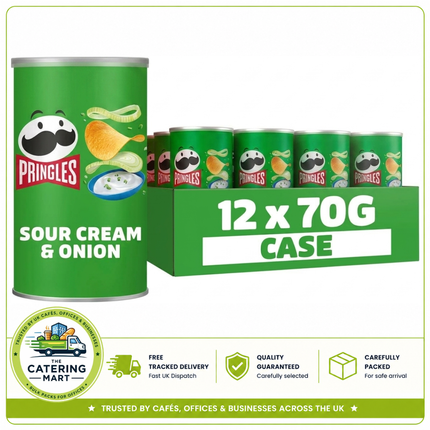 Pringles Sour Cream & Onion Sharing Crisps 12 x 70g wholesale case