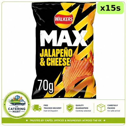 Walkers MAX Jalapeno & Cheese Sharing Crisps 15 x 70g bulk wholesale case