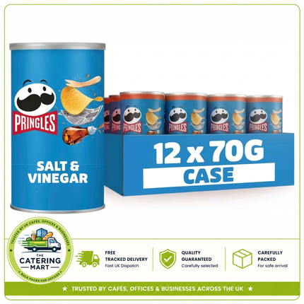 Pringles Salt & Vinegar Snacking Crisps 12 x 70g wholesale case