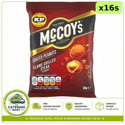 McCoy's Coated Peanuts Flame Grilled Steak 16 x 55g bulk wholesale pub snacks