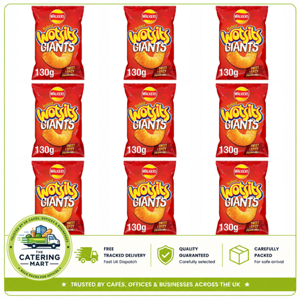 Walkers Wotsits Giants Sweet & Spicy Sharing Snacks 9 x 130g bulk wholesale case