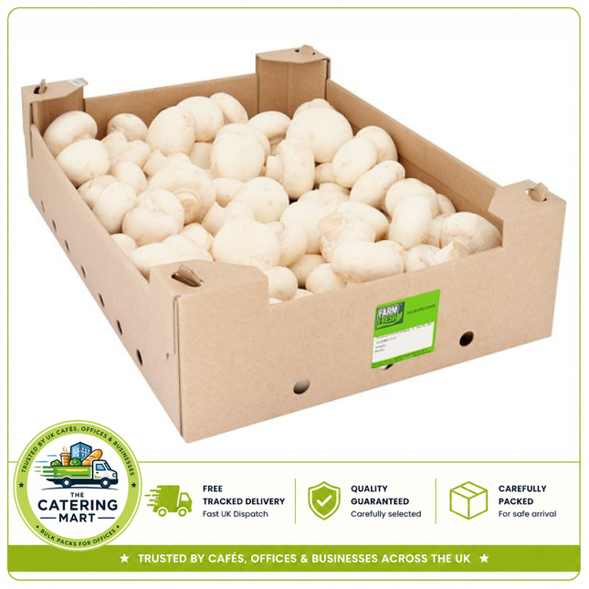 Farm Fresh Closed Cup Mushrooms 2.5kg bulk wholesale fresh mushrooms for catering