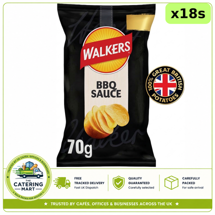 Walkers BBQ Sauce Sharing Bag Crisps 18 x 70g wholesale case