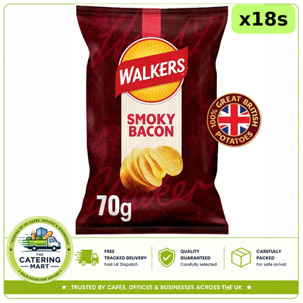 Walkers Smoky Bacon Sharing Crisps 18 x 70g bulk wholesale case