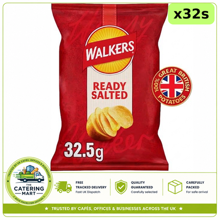 Walkers Snacks Ready Salted Crisps 32 x 32.5g wholesale case