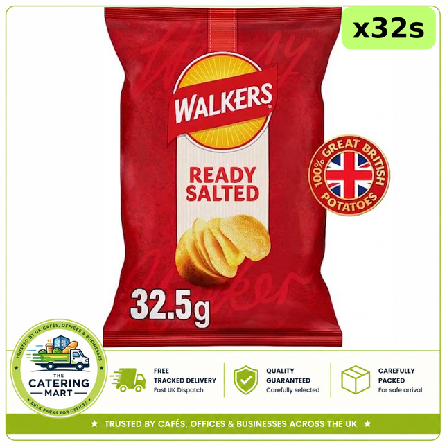 Walkers Snacks Ready Salted Crisps 32 x 32.5g wholesale case