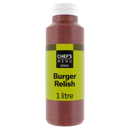 Chef's Menu Burger Relish 1 litre wholesale catering bottle