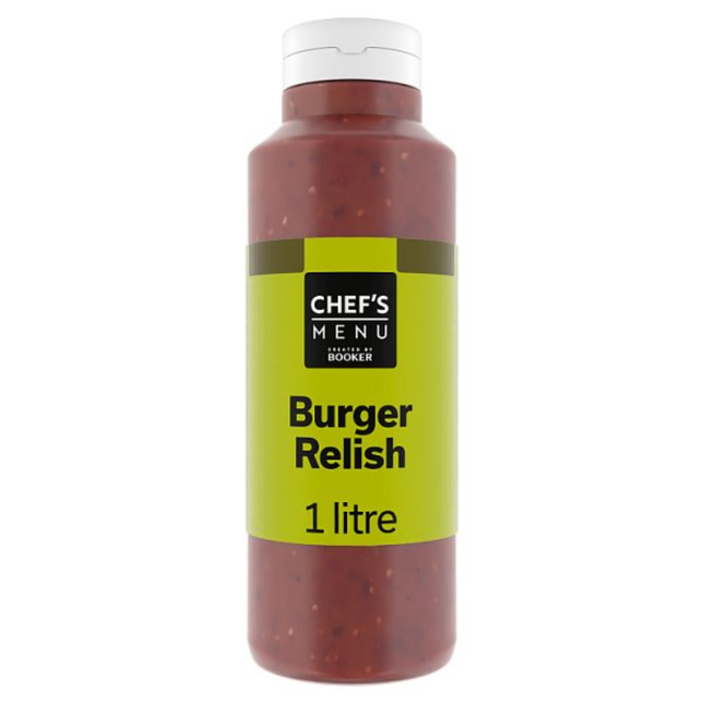 Chef's Menu Burger Relish 1 litre wholesale catering bottle