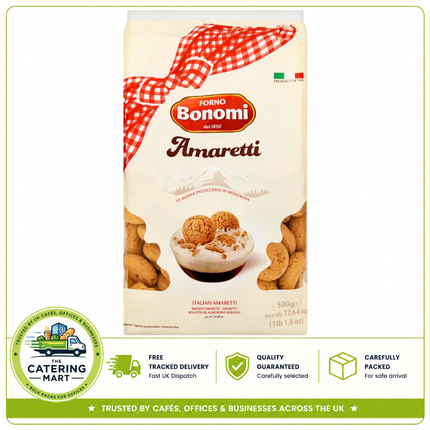 Forno Bonomi Amaretti 500g pack of traditional Italian almond-flavoured biscuits for wholesale catering