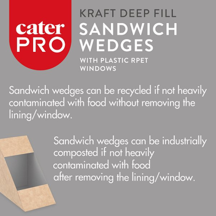 CaterPro 10 x 50 Kraft Deep Fill Sandwich Wedges with rPET Windows | Wholesale