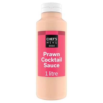 Chef's Menu Prawn Cocktail Sauce 1L catering pack of creamy tangy seafood sauce for prawn cocktails, prawns, seafood salads, sandwiches and professional foodservice