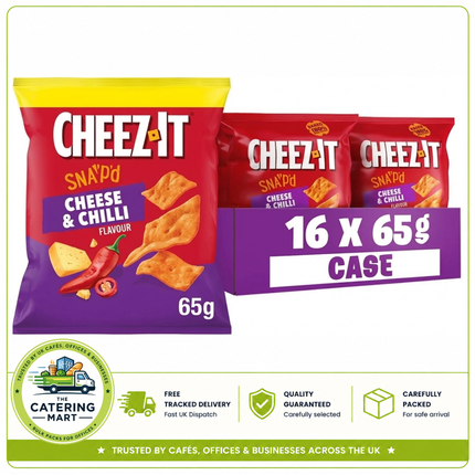 Cheez-It Cheese & Chilli Thin & Crispy Baked Snacks 16 x 65g bulk wholesale case