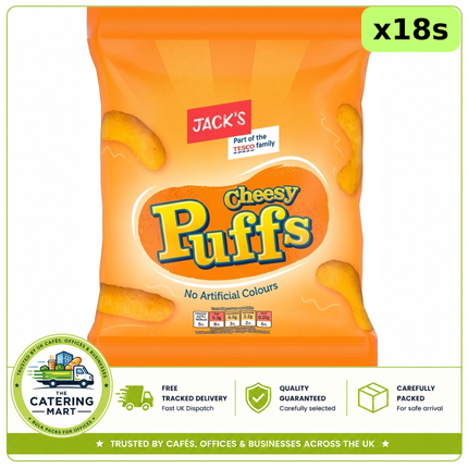 Jack's Cheesy Puffs Crisps 18 x 60g bulk wholesale case