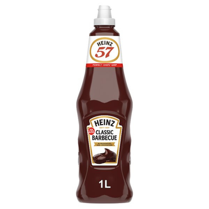 Heinz BBQ Sauce 1L catering pack of smoky tangy barbecue sauce for burgers, chicken, ribs, chips, sausages, sandwiches and professional foodservice