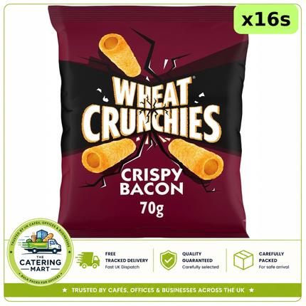 Wheat Crunchies Bacon Crisps 16 x 70g bulk wholesale case