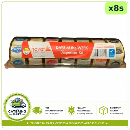 8 x 1000s Dat-Dot Monday to Sunday food rotation labels for wholesale catering kitchens