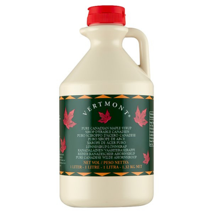 Vertmont Pure Canadian Maple Syrup 1 Litre wholesale bottle of 100% pure Canadian maple syrup