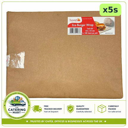 1000 Economy Red Burger Wraps case of 5 compostable recyclable wholesale catering packaging