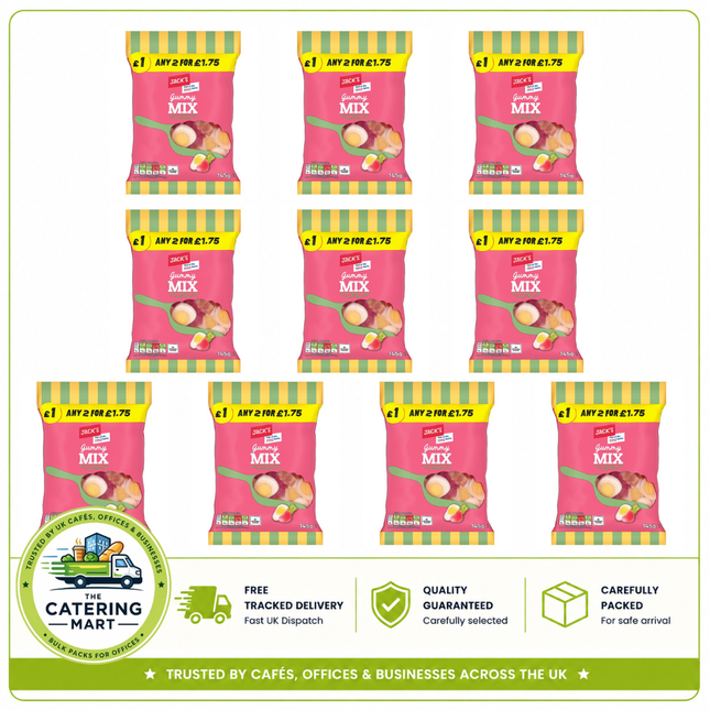 Jack's Gummy Mix 10 x 145g wholesale case of assorted colourful gummy sweets