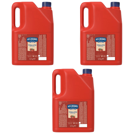 Hellmann's Tomato Ketchup wholesale case containing 3 x 4.8kg catering packs